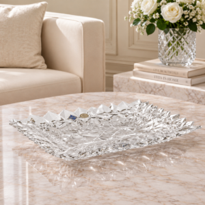 Platou din Cristal de Bohemia – Model Glacier – 30.5 cm | Fabricat în Cehia