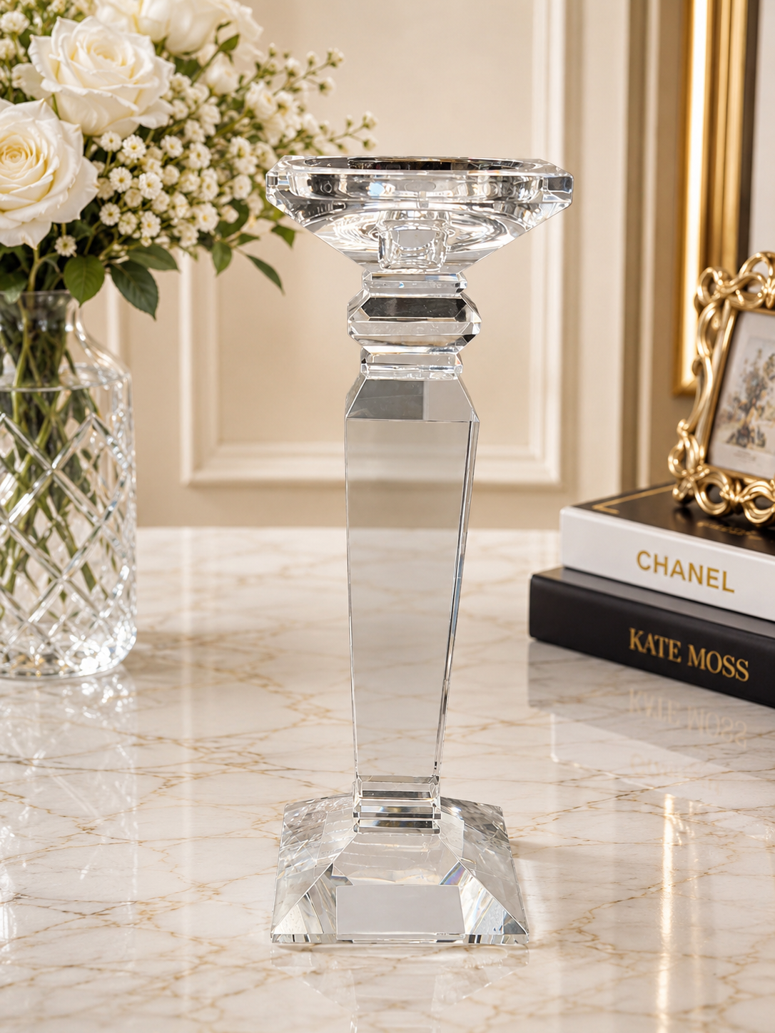 Suport pentru Lumânare din Cristal –Chinelly Made in Italy