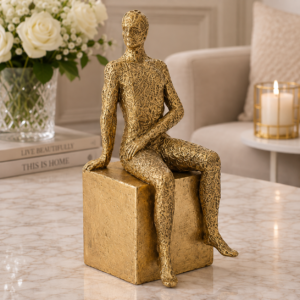 Statuetă Decorativă-Figură Contemplativă pe Soclu