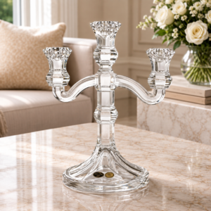 Sfeșnic din Cristal de Bohemia – Model Harmony | 3 Brațe | Fabricat în Cehia
