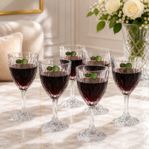 Set 6 Pahare din Cristal de Bohemia – Model Elise – 290 ml | Fabricate în Cehia