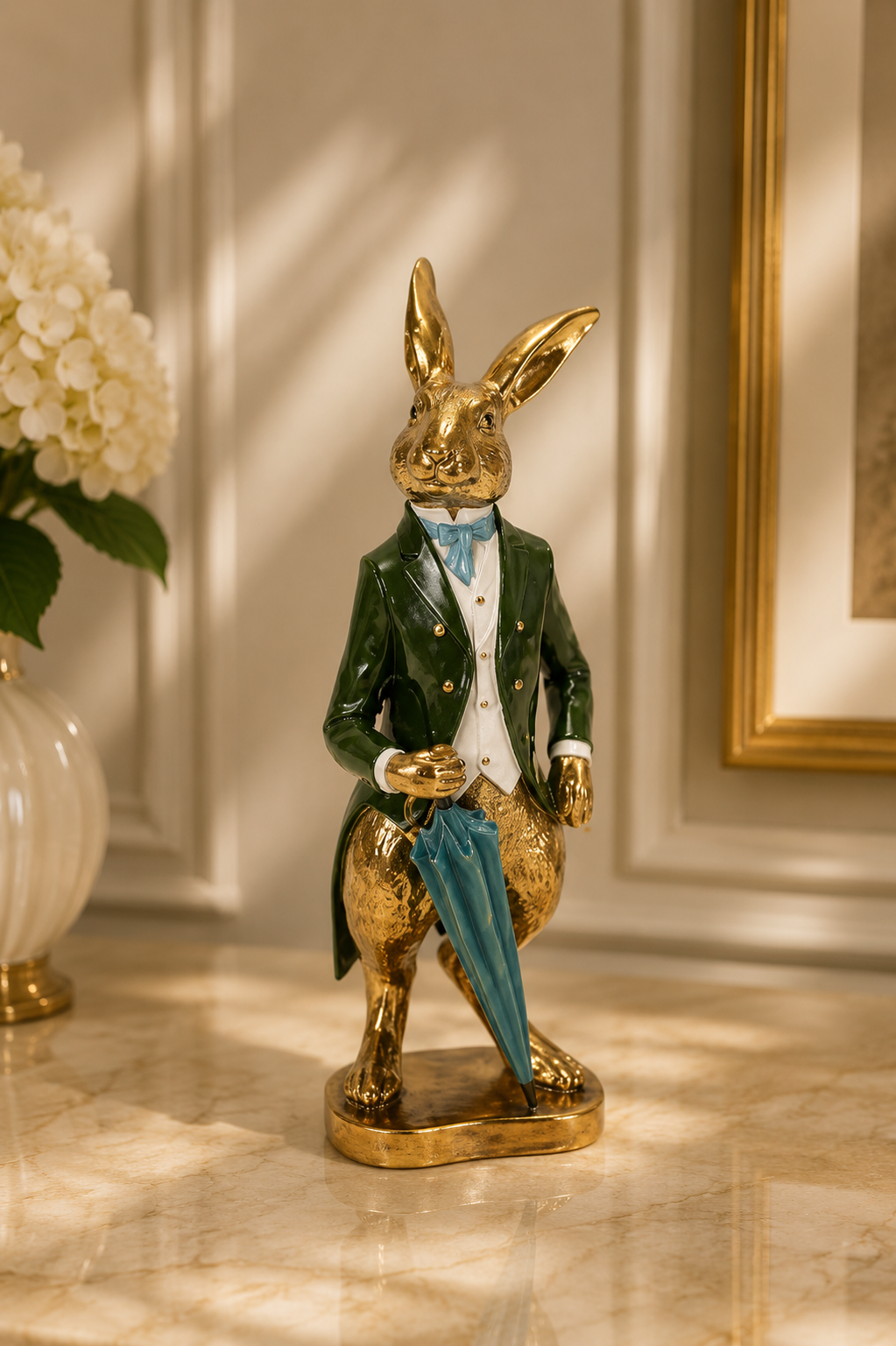 Figurină Iepuraș Elegant – Marcă Germania – Stil Victorian de Paște