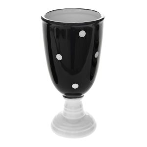 Cupă decorativă din ceramică – Design alb-negru cu buline