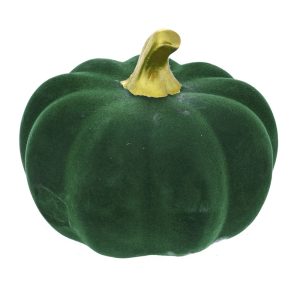 Dovleac decorativ catifelat – verde cu codiță aurie