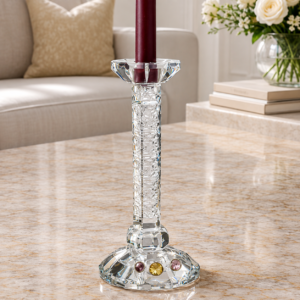 Sfeșnic din cristal Thea cu bază decorativă – design clasic și elegant
