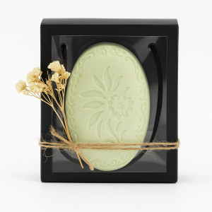 Săpun artizanal floral verde în cutie elegantă