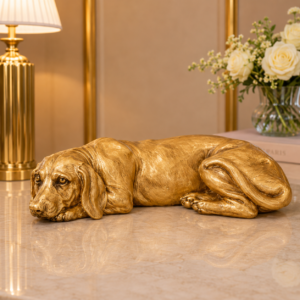 Figurină Decorativă Câine Auriu