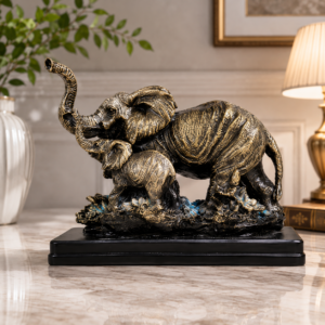Statuetă decorativă Elefanți – Protecție și Noroc