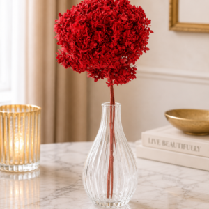 Floare artificială decorativă tip hortensie roșie