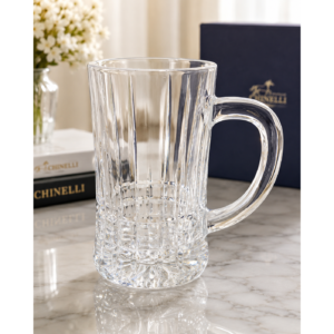 Cana de bere din cristal premium cu maner elegant – model fatetat