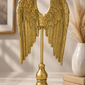 Statueta decorativa „Aripi de Inger” – Auriu Antichizat, Design Elegant