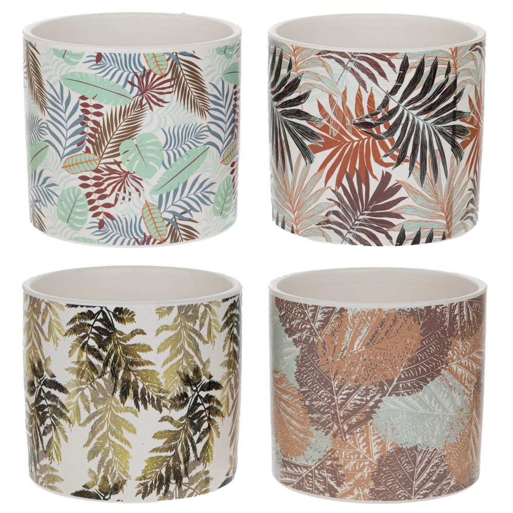 Ghiveci Decorativ cu Imprimeu Botanic Tropical – Diverse Modele