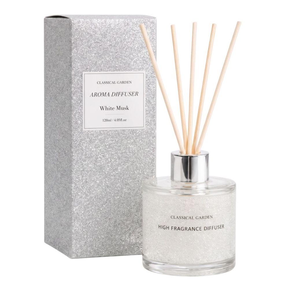 Difuzor de parfum „Classical Garden – White Musk” cu efect strălucitor